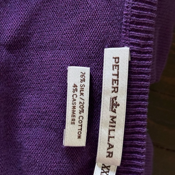 Peter Millar silk cotton cashmere sweater purple size xxl - Picture 3 of 5